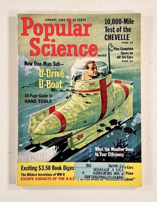 1964 Jan POPULAR SCIENCE Ranger 6 Probe MOON ROVER Antique Cars TAPE RECORDERS - Image 1 of 4