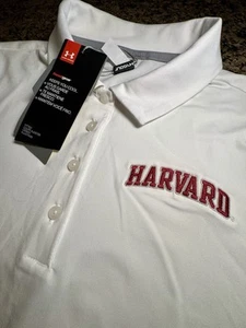 Polo de golf Harvard Under Armour HeatGear para mujer blanco pequeño nuevo con etiquetas - Imagen 1 de 17