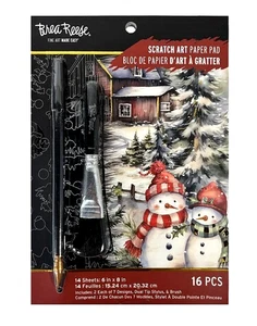 Brea Reese COUNTRY HOLIDAY CHRISTMAS Scratch Art Paper Pad 6" x 8" NEW - Picture 1 of 5