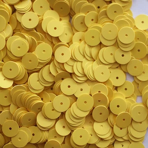 8mm Flat SEQUIN PAILLETTES ~ Opaque YELLOW Shiny ~ Round Disc ~ Made in USA. - Picture 1 of 2