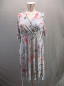 HELLO MIZ Size M Womens Surplice Short Sleeve Lightweight Maternity Dress 627 - Picture 1 of 9
