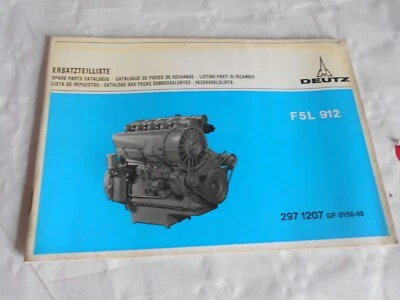 Deutz F5L 912 parts catalogue 297 1207 GF 0150-99 1972 - Image 1 of 4