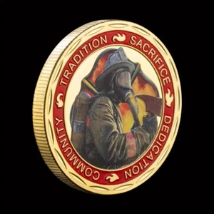 Moneda Desafío Bombero (Rojo) Excelente Regalo - Imagen 1 de 4