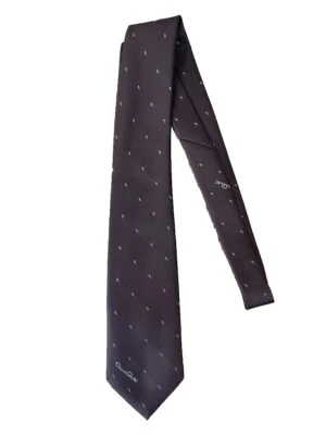 Corbata de cuello de diseñador Oscar De La Renta marrón vintage clásica deletreada logotipo años 70 80 Foto 1 de 3