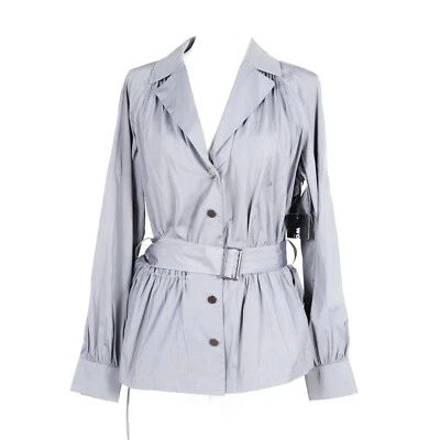 Chaqueta acanalada técnica recubierta de grafito gris claro nueva con etiquetas $598 vale la pena trinchera S Foto 1 de 4