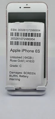 Apple iPhone 6S (desbloqueado) 64GB | Ouro rosa | A1633 - USADO - Imagem 1 de 4