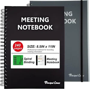 Paquete de 2 cuadernos de reuniones tamaño A4 240 páginas para planificador de trabajo oficina negocios - Imagen 1 de 9