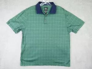 Jos. A. Bank Herren großes Traveler grün Karomuster Baumwolle Polo mit blauem Besatz - Bild 1 von 4