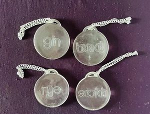 Set Of 4 Vintage Lucite Liquor Bottle Hang Tags- Mid-Century - Picture 1 of 7