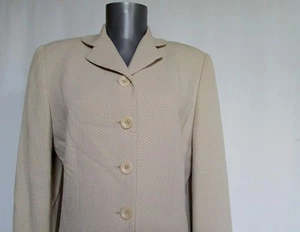 Ann Taylor petites beige textured fitted versatile travel blazer all season 8p - Picture 1 of 6