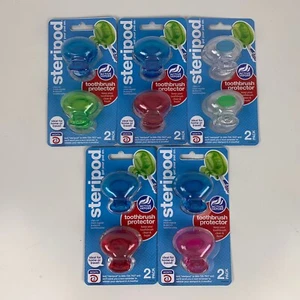 (5) 2 Packs Steripod Clip On Toothbrush Pod Protector Case ASSORTED COLORS - Picture 1 of 4