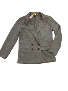 Chaqueta Blazer J Crew Gris Doble Botonadura Lana Punto 6 M - Imagen 1 de 6