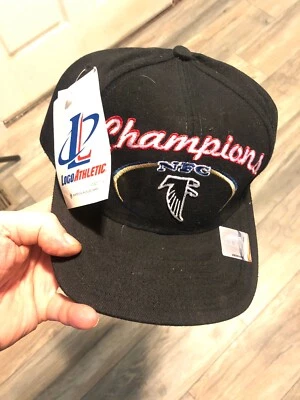 NUEVO CON ETIQUETAS De colección 1999 Logo Atletismo Atlanta Falcons NFL NFC Champs Sombrero Ajustable Foto 1 de 4