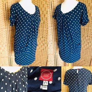 JOULES Navy White CREPE Polka Dot CAMELLIA Dress Tunic Sz 8 L32” POCKETS Arty - Bild 1 von 12