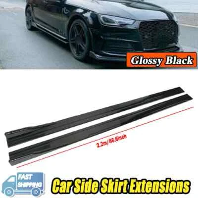 For Chrysler 200 300 86.6"Side Skirt Extension Rocker Panel Splitter Gloss Black Foto 1 de 4