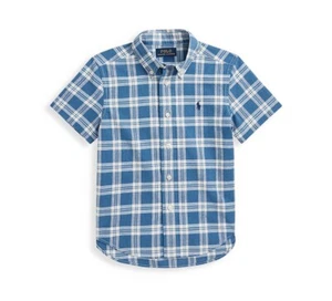 Polo Ralph Lauren Boys Plaid Cotton Shirt Little & Big Kid Blue Multi New - Picture 1 of 3