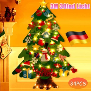 DIY Filz Weihnachtsbaum Dekoration Weihnachtsbaum für Kinder Geschenk mit LED - Bild 1 von 8