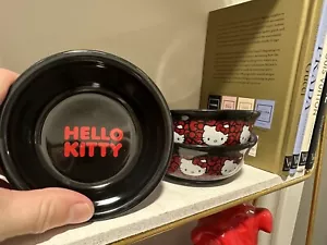 Hello Kitty Ceramic Cat Bowl Or Trinket Tray Black & Red - Picture 1 of 3