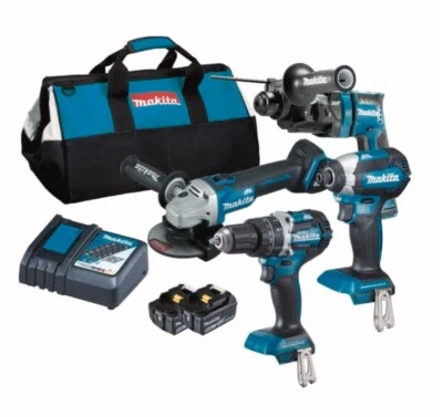 Makita 18V 5.0Ah Cordless Brushless 4 Piece Power Tools Combo Kit 2x Battery Bag - Image 1 of 4