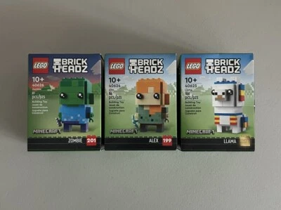 LEGO Minecraft Brickheadz 40624 Alex , 40625 Llama , 40626 Zombie Lot FREE SHIP - Image 1 of 4