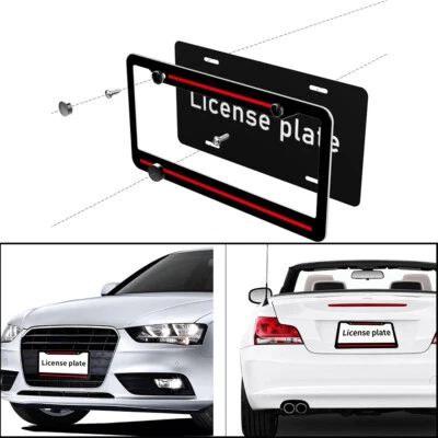 2 piezas cubiertas de marco de matrícula de coche SUV línea roja de metal para accesorios Chevrolet Foto 1 de 4