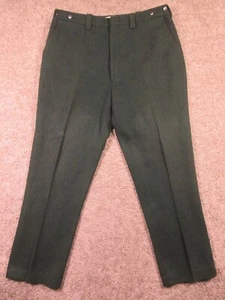 VTG Woolrich Heavyweight Wool Straight Leg Trouser Pants Green Mens 36x34 - Picture 1 of 9