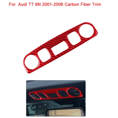 For Audi TT 8N 2001-2006 Vehicle Top Button Panel Control Carbon Fiber Trim Red - Image 1 of 4