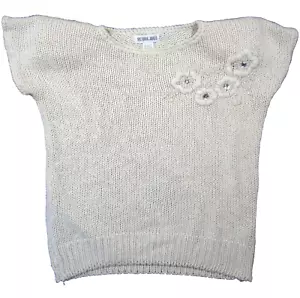 Vtg Angora Silk Sweater M Floral Beaded Rhinestone 80s Grandma Glam Cottagecore - Picture 1 of 9
