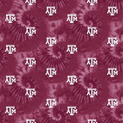 FABRIQUE INNOVATIONS Texas A&M Aggies Cotton Fabric Tye Dye Print-Sold by the Yard