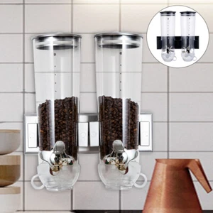 Wall Mounted 3L Cereal Dispenser Black Rice Grain Dry Food Container Storage Box - Picture 1 of 7