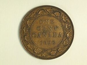 1920 Grande pièce de 1 cent (penny) George V de qualité supérieure du Canada