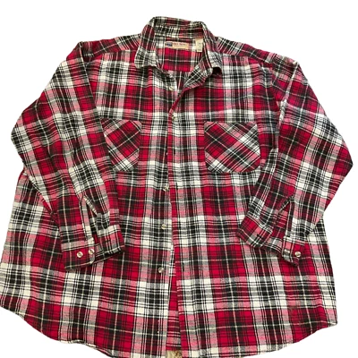 Camisa De Franela De Colección Tall Penneys Big Mac 2XL XXLT Hombres Roja A Cuadros Negra Blanca Tarea Foto 1 de 4