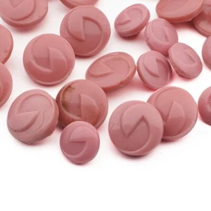 Lot 24 vintage Czech geometric pink glass buttons - Picture 1 of 3