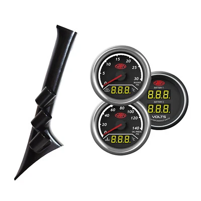 3 Gauge Pillar Pod for Ranger & BT-50 2011-15 Boost Exhaust Oil Water Volt Gauge - Image 1 of 4