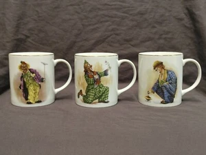 Vintage Decorative Clown Mugs Set Of 3 Japan - Picture 1 of 9