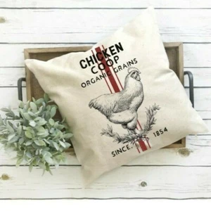 French Country, Pillow Cover, Chicken Coop, Handmade, Easter, Mother's Day - Picture 1 of 4