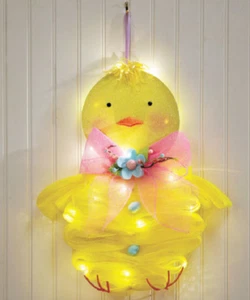 Lakeside Easter Hanging Lighted GEO Mesh Yellow Chick-Chick Springttime NEW - Picture 1 of 1