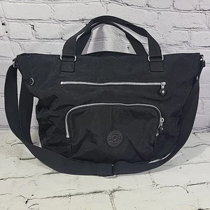 Kipling Maxwell Tote Travel Duffel Bag Shoulder Strap Black Weekender - Read - Picture 1 of 13
