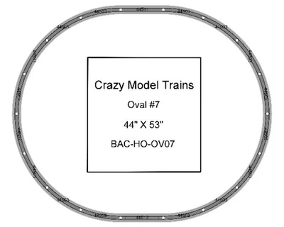 Juego básico de vías de tren Bachmann E-Z escala HO ovalado #07 - 44" X 53" Foto 1 de 4