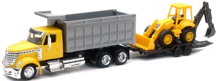 New Ray 16633 1:43 International Lonestar Dump Truck with Wheel Loader - Image 1 of 1