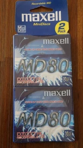 Maxell Digital Recordable Minidisc MD80 (blau) MD80 2er-Pack BRANDNEU VERSIEGELT - Bild 1 von 2