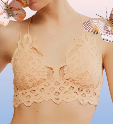 Bralette Free People Adella XS Néctar Floral Encaje Tirantes Boho Romántico Nuevo con Etiquetas Foto 1 de 4