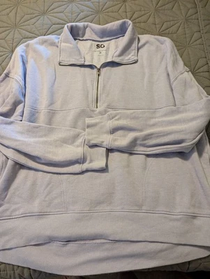Sudadera de lavanda con cremallera de cuarto tan mediana Foto 1 de 2