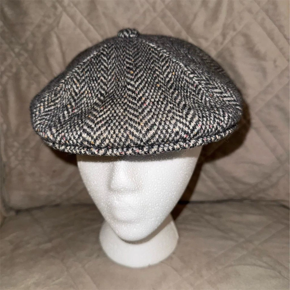 Gorra de conductor plana vintage KANGOL gris espiga para hombre talla M Gatsby Foto 1 de 4