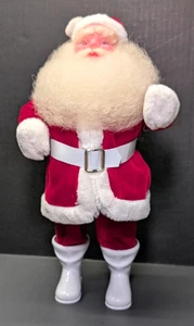 Vintage Red Velvet Suit Harold Gale Christmas Santa 14" White Boots EUC - Picture 1 of 9