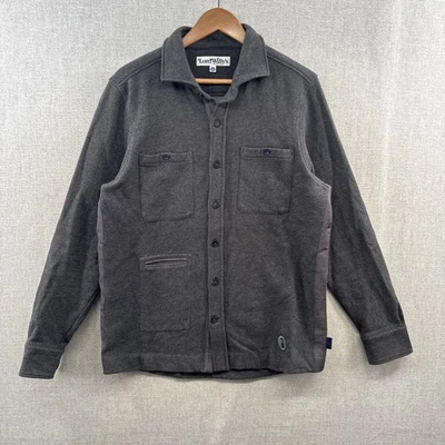 Lord Willy's Shirt Mens Medium Gray Flannel Jersey Knit Long Sleeve Fleece Lined - Image 1 of 4