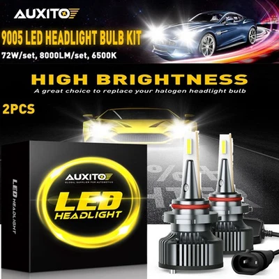 AUXITO 2 x 9005 HB3 LED Headlight Bulb Hi Beam Conversion Kit 6000K 8000LM White - Image 1 of 4