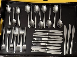 30 Pieces Vintage Superior Stainless Night Sky Atomic Starburst USA Flatware - Picture 1 of 8