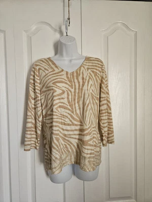Рубашка Chicos размер 1 M зебра анималистический принт без подкладки рукав 3/4 полиэстер вискоза - Изображение 1 из 4