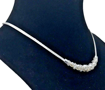 Collar Gargantilla Colección Christina Tono Plata Vintage 18" con Cuentas Bali Foto 1 de 4